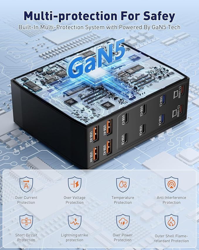 USB Charging Station, 12-Port USB C Charger Block - Image 5
