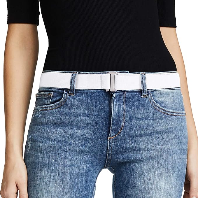 JASGOOD Women No Show Stretch Belt Elastic Web Strap Belt by JASGOOD