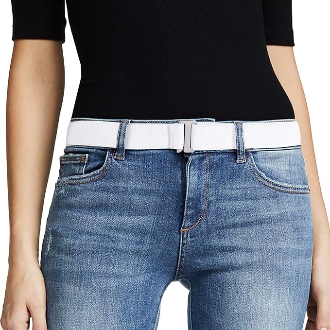 JASGOOD Women No Show Stretch Belt Elastic Web Strap Belt by JASGOOD