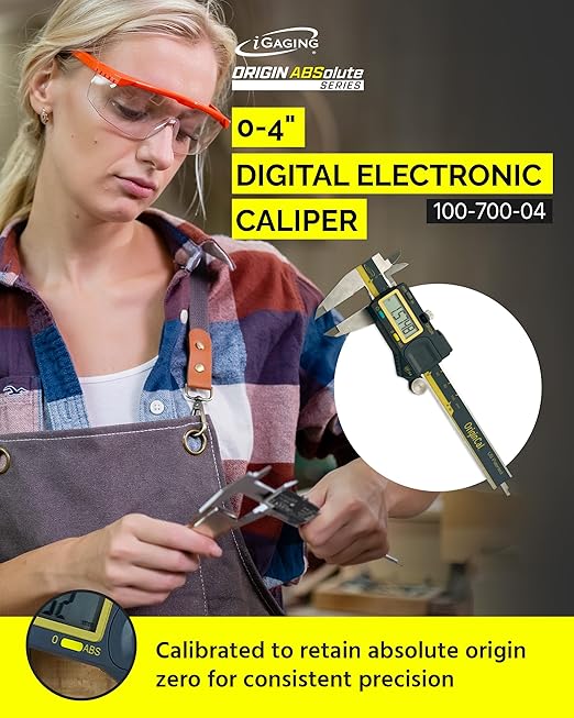 iGAGING Absolute Origin 0-4" Digital Caliper, IP54 Stainless Steel, SPC/USB - Image 2