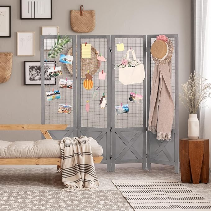 Wnutrees 4 Panel Gridwall Display, Portable Freestanding Display Board - Image 2