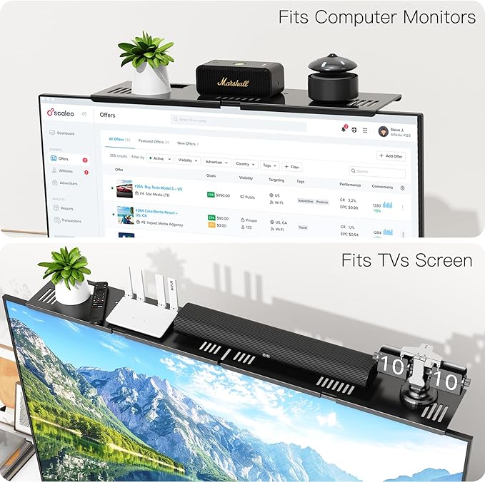 Soundbar Mount, No Drilling Steel TV Top Shelf Fits Most of Sound Bars Up to 15 - Image 9