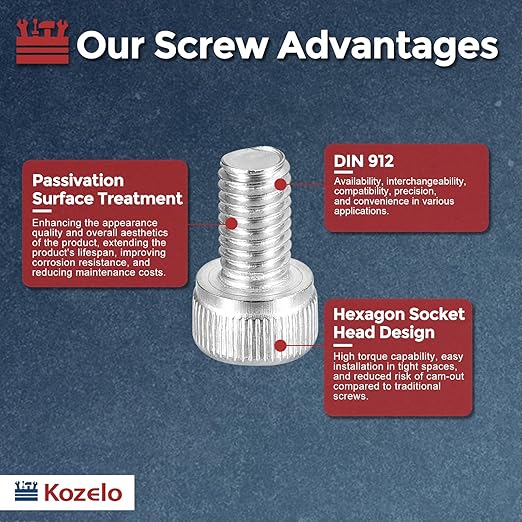 Kozelo 50pcs Socket Head Cap Screws - Image 3