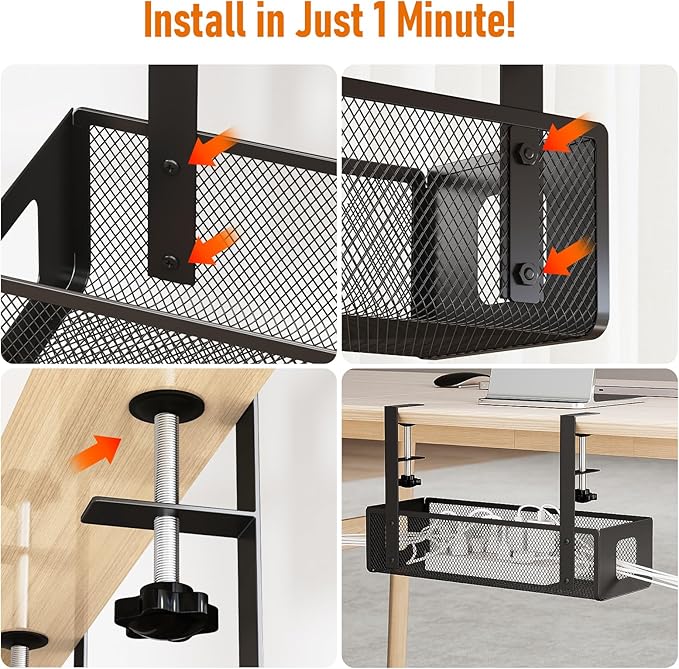 DELAMU Under Desk Cable Management Tray - Image 8