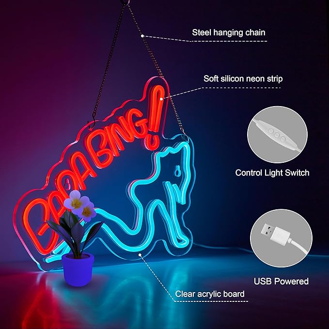 Bada Girls Neon Sign for Wall Décor Dimmable Bing Sopranos LED Neon Light USB - Image 5