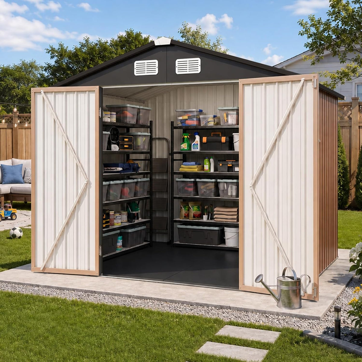 aoxun 8x6 ft shed outdoor storage shed with, main product view
