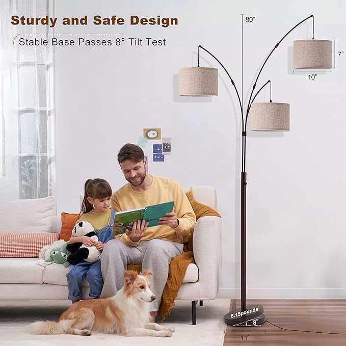 Fansdrick 3 Light Arc Floor Lamps - Image 7