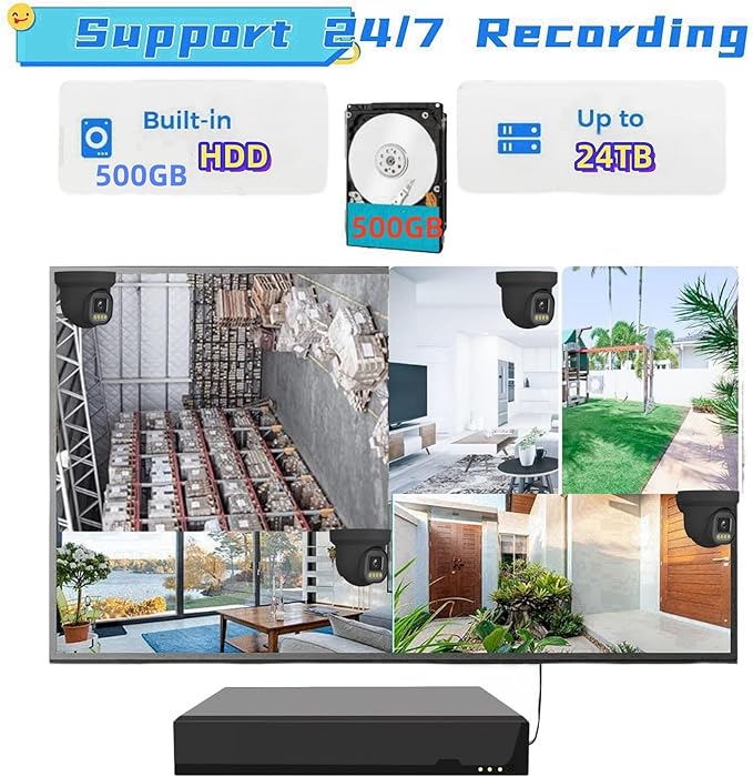 4K NVR PoE Security Camera System Wired Surveillance NVR Kits, - Image 6