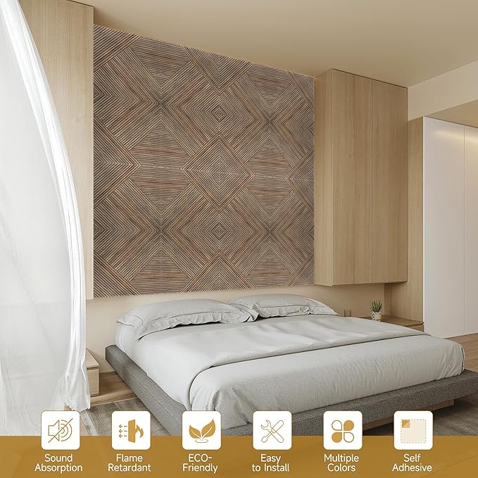 Autorific Acoustic Wall Panels, 6 Pack Total Size 72 x 48 Inches, Self-Adhesive - Image 7