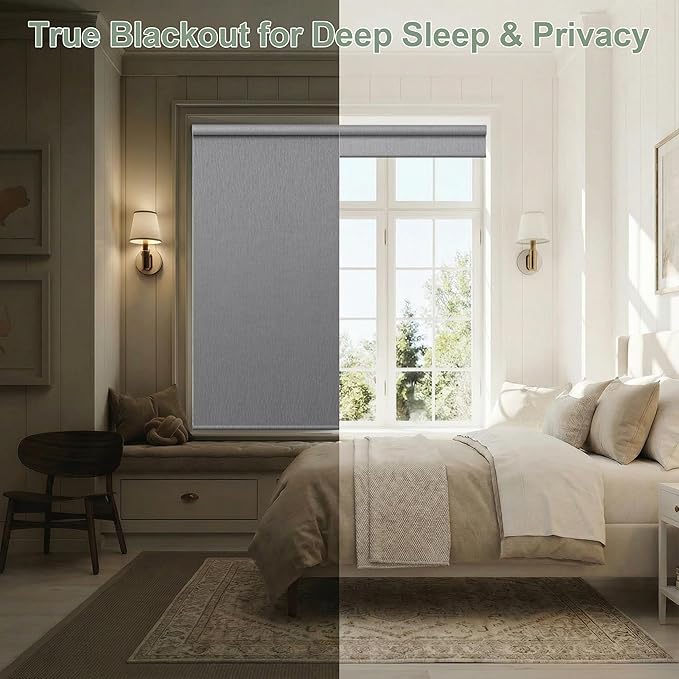 Zshine Motorized Blackout Window Blinds Customize Width Remote Control Wireless - Image 3