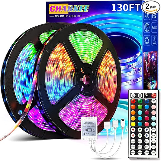 CHARKEE LED Strip Lights 130ft Ultra Long RGB Color Changing LED Light Strips by CHARKEE