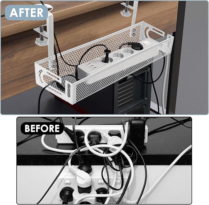 Under Desk Cable Management Tray, Cable Management Under Desk No Drill - Image 6
