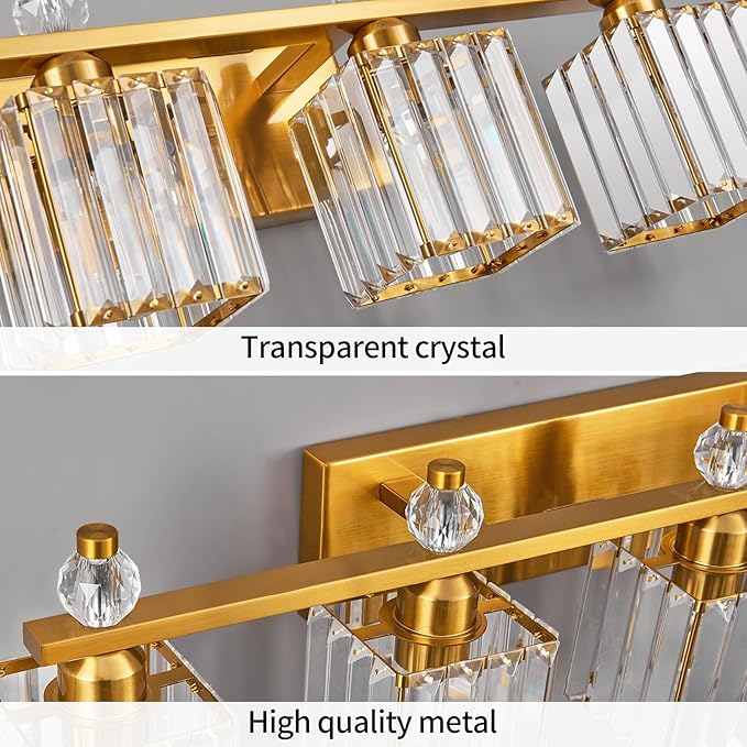FDPBY Vanity Lights 5-Light Modern Crystal Vanity Light Gold Bathroom Light - Image 4
