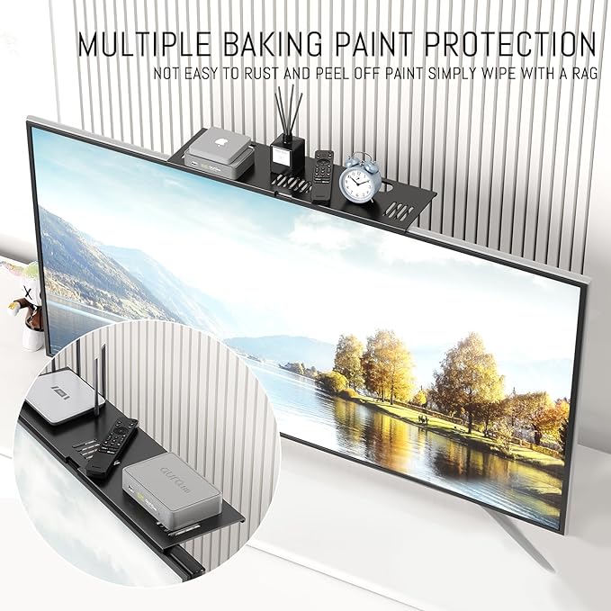 Adjustable Steel TV Top Shelf, Floating TV Stand, Universal Monitor Shelf - Image 3