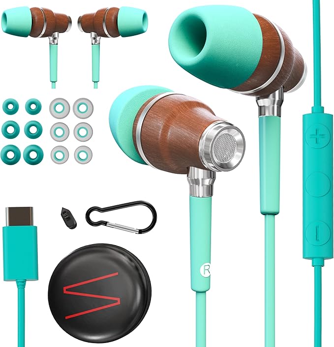 Symphonized Premium Wooden iPhone Earphones Wired Deep Bass Sound, 3D Sound by Symphonized