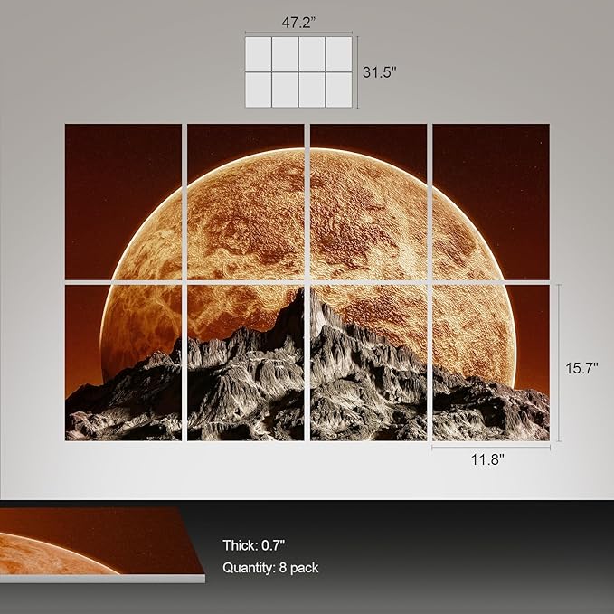 UMIACOUSTICS 8 Pcs 0.7Inch Thick Art Acoustic Panels, Total 47.2” x 31.5” - Image 3
