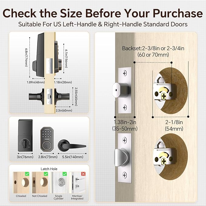 VCHOO Keyless Entry Door Lock Set Smart Locks - Image 7