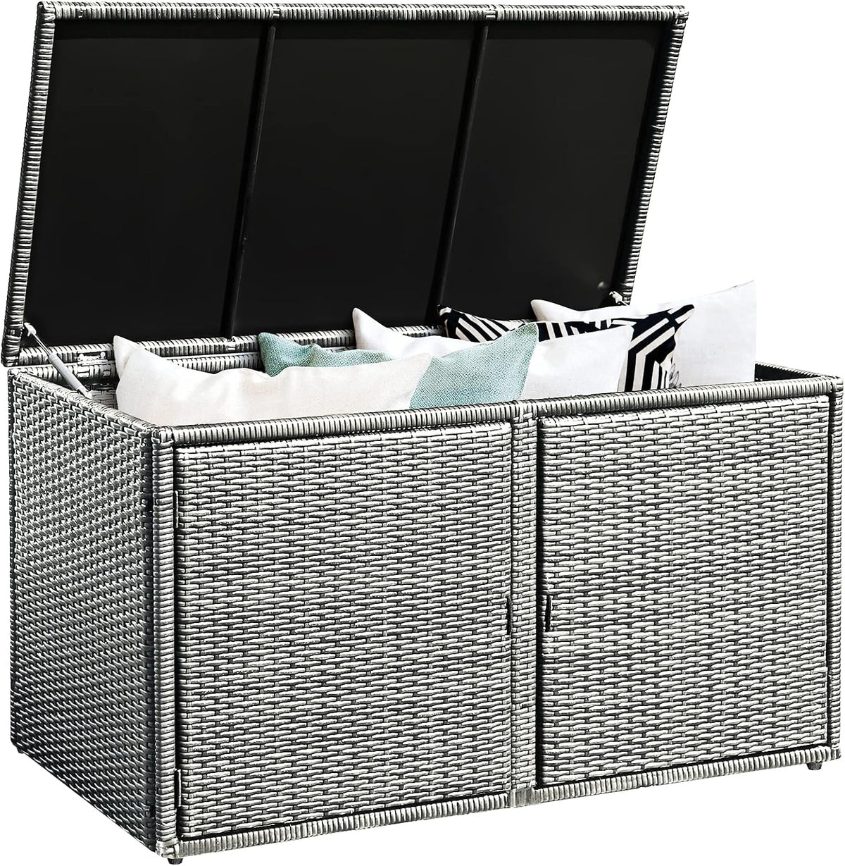 dortala 88 gallon deck box organizer, wicker large, main product view