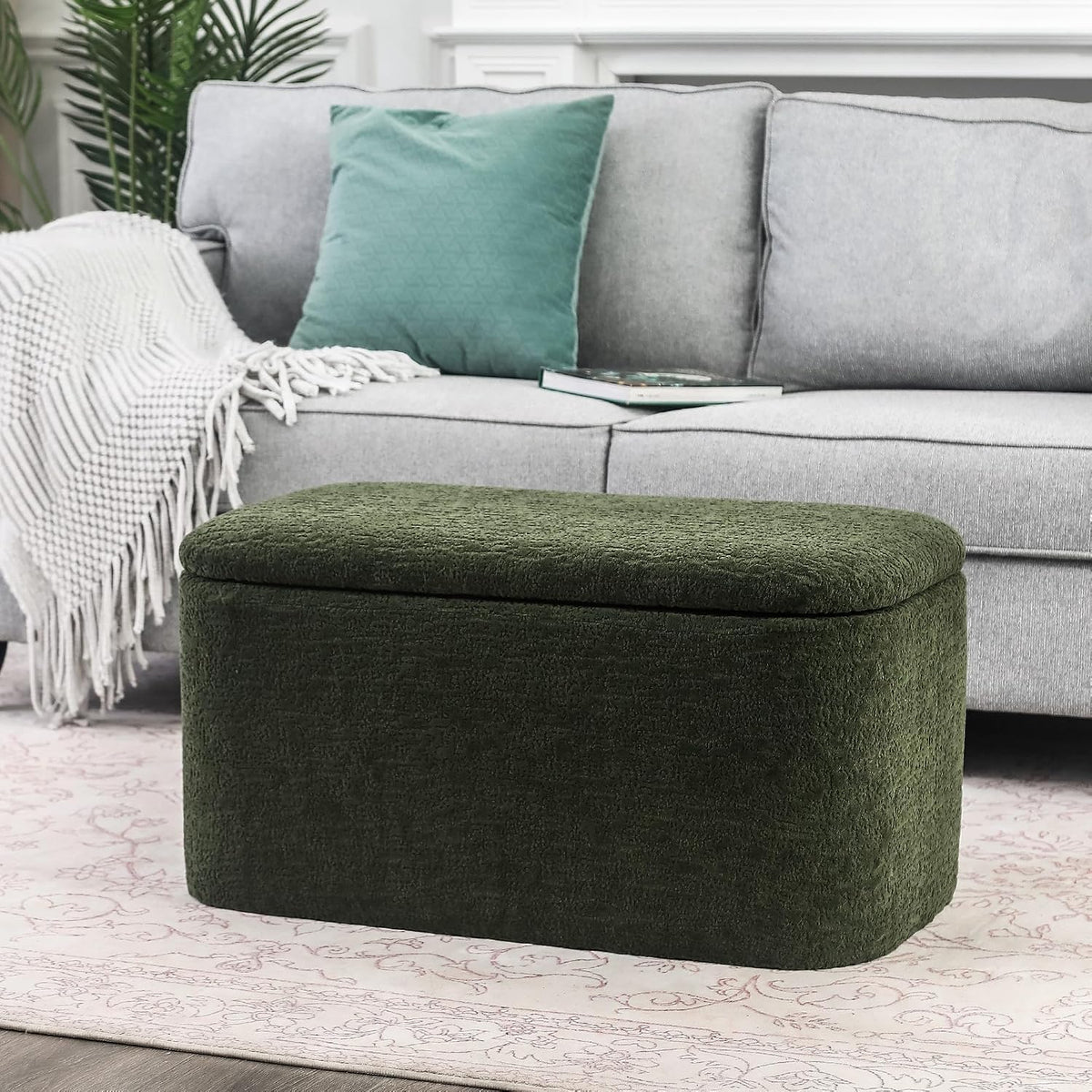 rectangle storage ottoman bench, 31.8" l x 16.1" shown in use