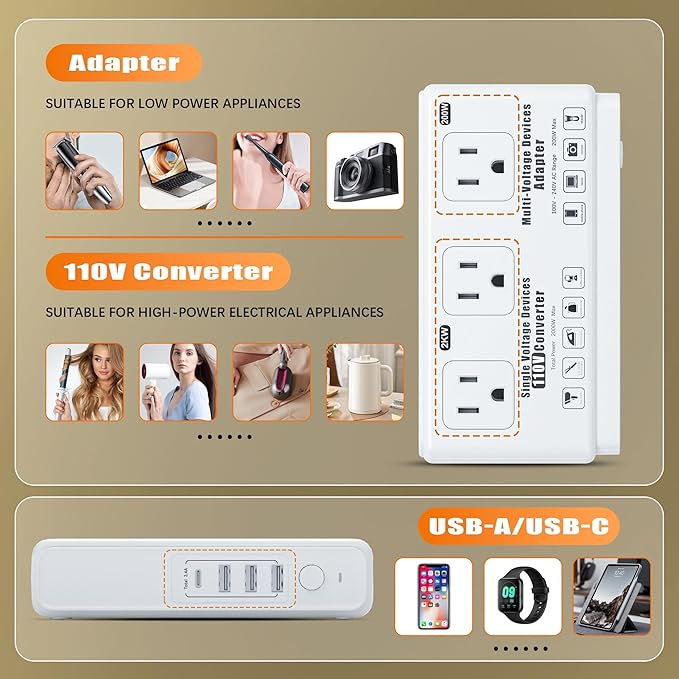 220v to 110v Travel Voltage Converter: International Universal Voltage - Image 7