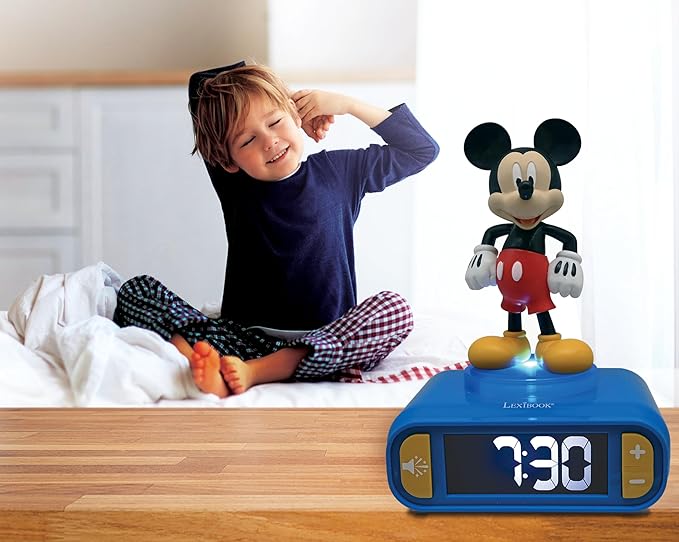 LEXiBOOK, Disney Mickey, Mickey Nightlight Alarm Clock, Sounds and Melodies - Image 6