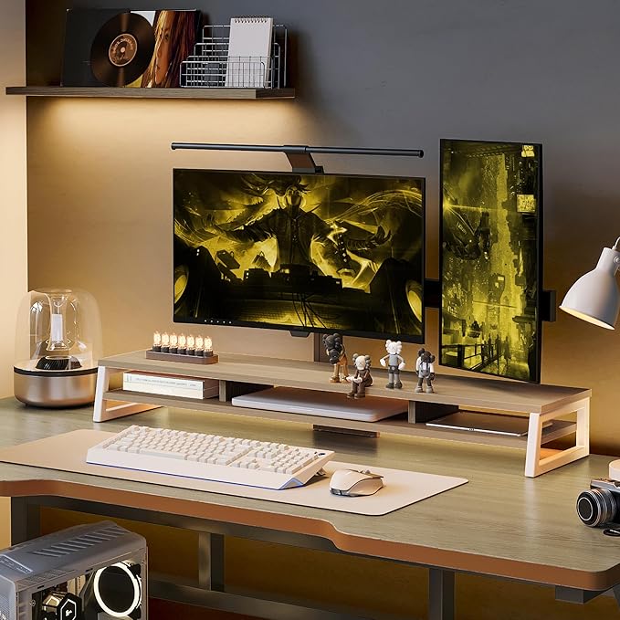 Fenge Dual Monitor Stand for Desk, 42.5in Large Monitor Riser for 2 Monitors - Image 9