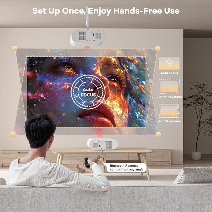Projector-4K Built-in Google TV|2000 ANSI|Auto Lens Cap&4D Keystone|Auto - Image 5