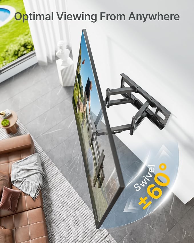 monTEK Heavy Duty XXL Full Motion TV Wall Mount - Image 5