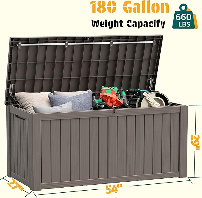 NUNU LAB 180 Gallon Outdoor Storage Box Waterproof, Outside Package Delivery - Image 2