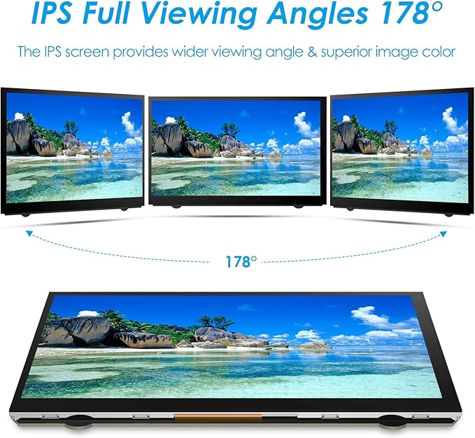 HMTECH 7 Inch Raspberry Pi Screen 800x480 HDMI Portable Monitor IPS LCD Screen - Image 2
