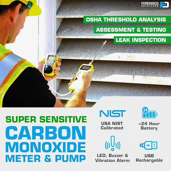 Carbon Monoxide Detector CO Analyzer + Pump by Forensics | USA NIST Calibration - Image 3