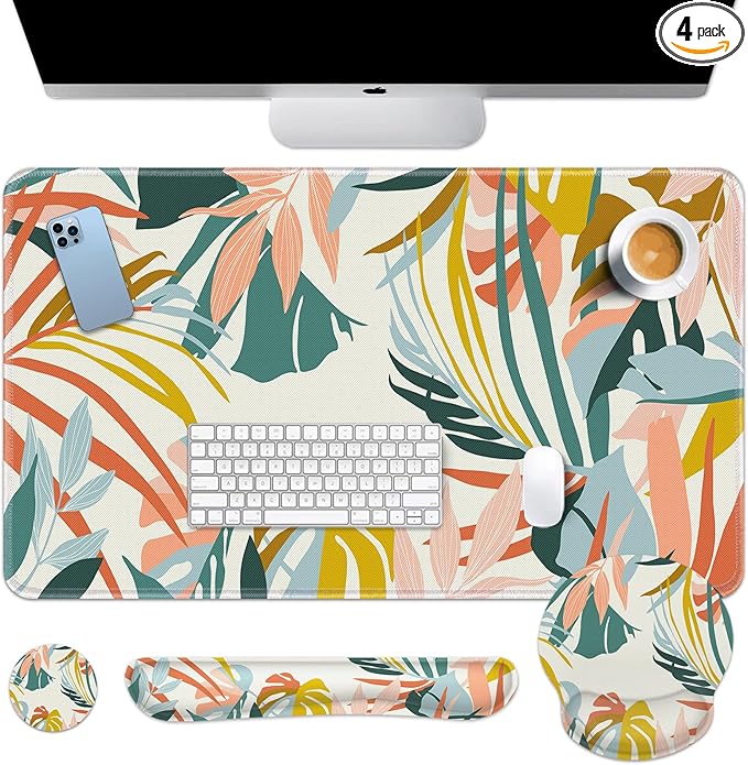 Britimes Bohemian Rainforest Keyboard Mouse Pad Set 4in1 Large by Britimes