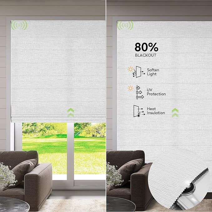 ZSTARR Smart Roman Shades Rechargeable Motorized Blinds - Image 3