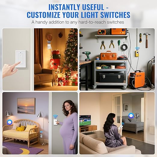Remote Control Outlet WILAWELS Wireless Light Switch, 2 Pack Expandable and - Image 8