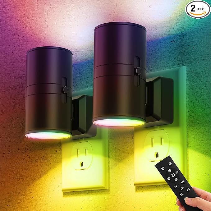 Briignite Night Lights Plug into Wall, 2 Pack 11-Color Changing Night Light by WelcometoBriigniteenjoyyourshopping