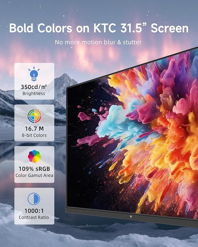 KTC 32 Inch 2K Computer Monitor, QHD 120Hz Monitor - Image 5