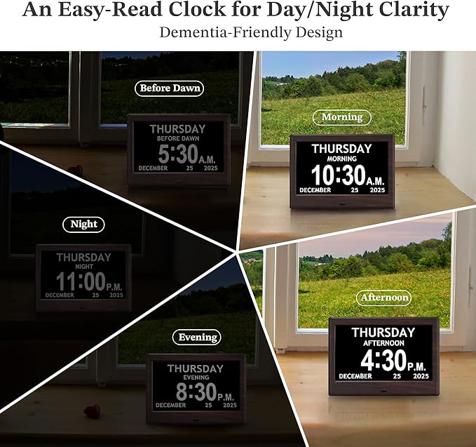 7'' Dementia Clock For Seniors, Large Display Digital Clock - Image 6