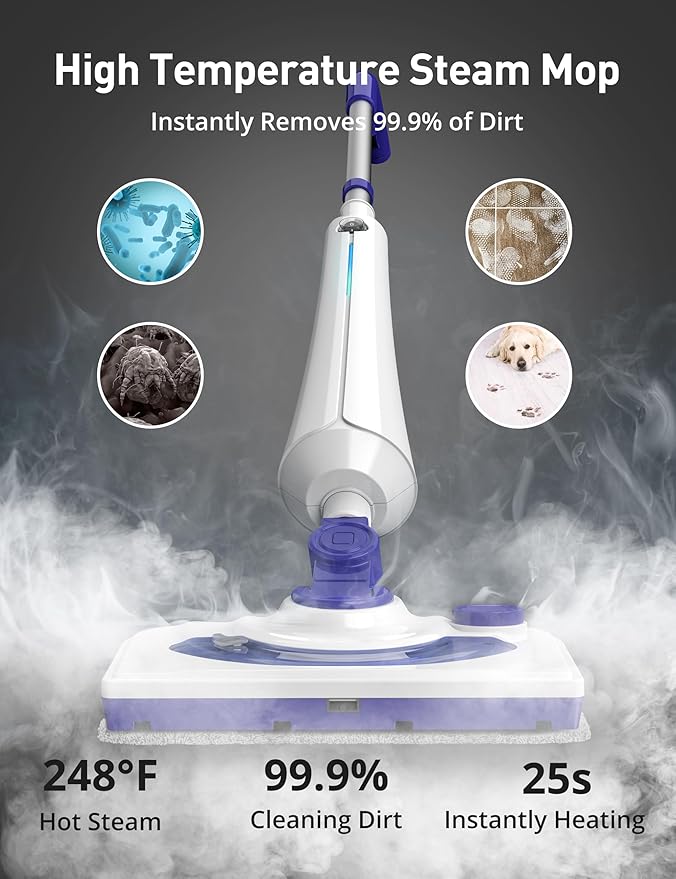 Steam Mops for Floor Cleaning, 1300W Floor Steamer - Image 2