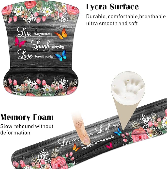 Keyboard Wrist Rest and Mouse Pad Wrist Support Set - Image 6