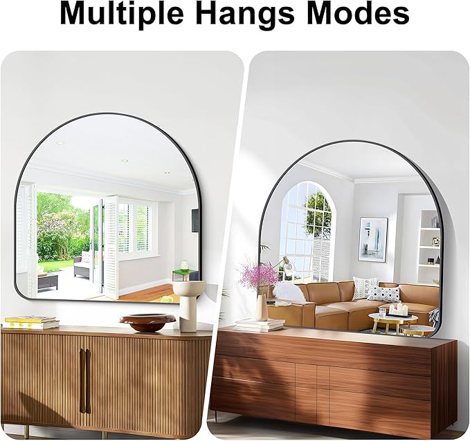 Arched Bathroom Mirror, Wall Mounted Mirror, Living Room, Hanging or Leaning - Image 5