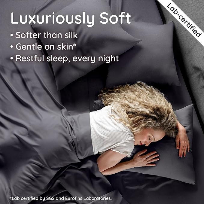 Bambaw 100% Viscose Derived from Bamboo Queen Size Fitted Sheet, Deep Pocket - Image 4