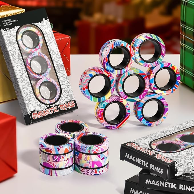 Magnetic Rings Fidget Toys for Adults, Fidget Spinner Rings for Anxiety Relief - Image 7
