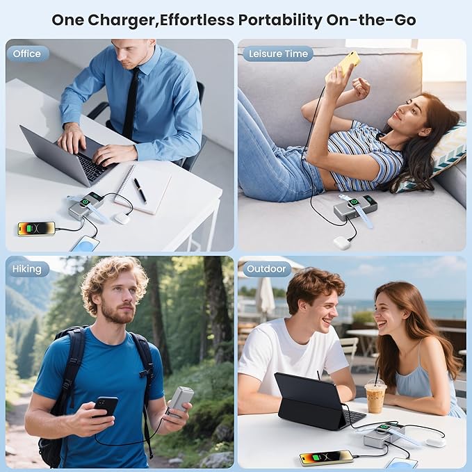 5-in-1 Portable Charger for iPhone, 40800mAh Power Bank Built-in Retractable - Image 7