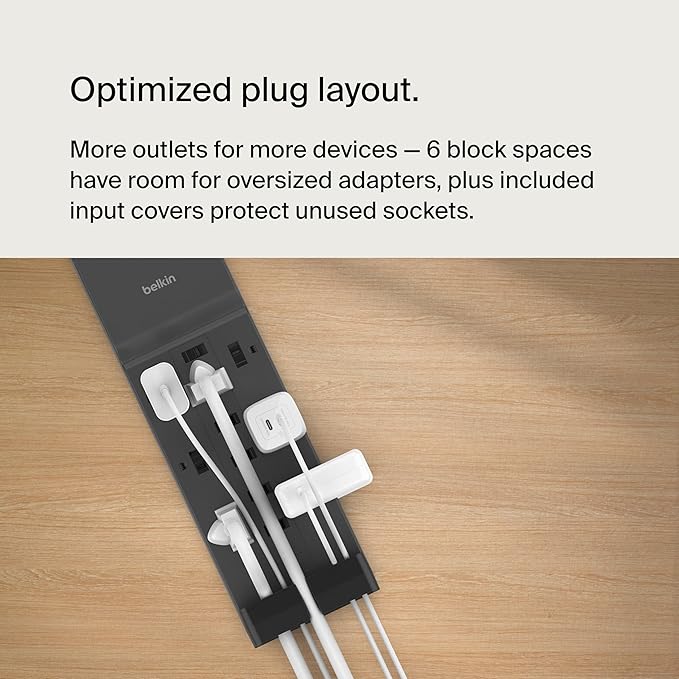 Belkin 12-Outlet Surge Protector Power Strip w/ 12 AC Outlets & 8ft Flat Plug - Image 4