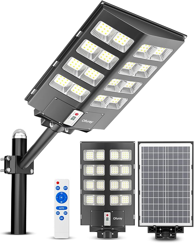 Ofuray Of-2600W Solar Street Lights Outdoor, 268000LM Solar Security Flood by Ofuray