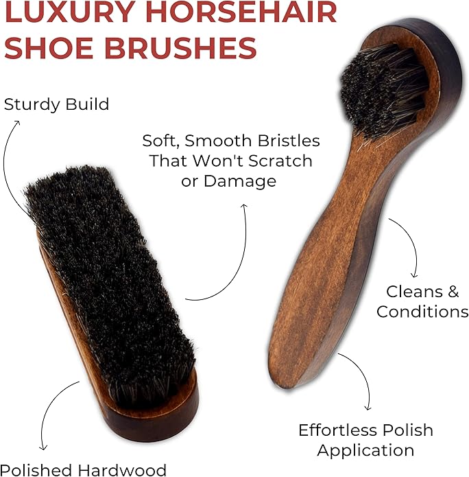 Kg's Shoe Shine Kit Includes Polish, Horsehair Brush, Applicator, and Storage - Image 3
