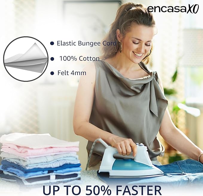 Encasa XO Ironing Board Cover and Pad 42"x14" - 4mm Felt Medium Iron Board - Image 4