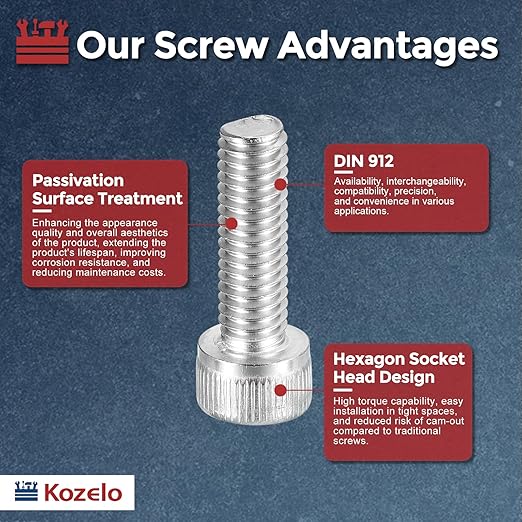 Kozelo 50pcs Socket Head Cap Screws - Image 3