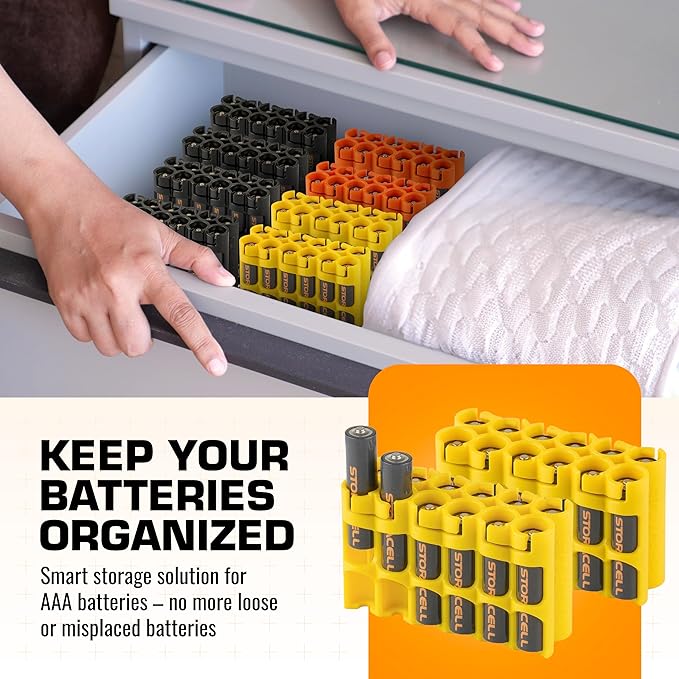 Storacell AAA-12 Battery Storage Caddy and Dispenser, Holds 12 AAA Batteries - Image 2