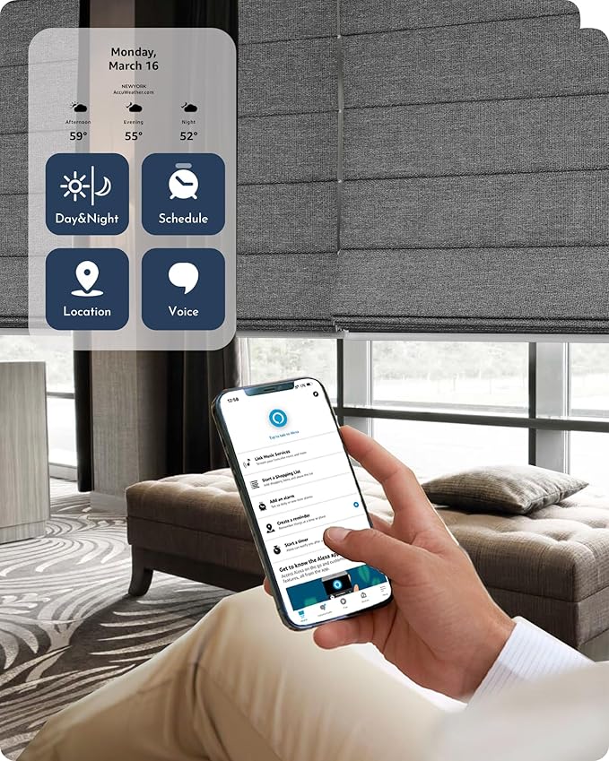 Graywind Smart Roman Shades 100% Blackout Compatible - Image 3